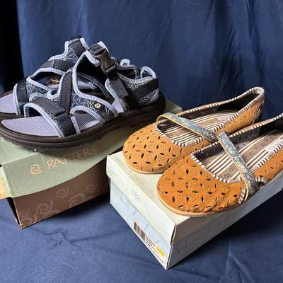 Rafters Drifter Sandals In Blue & Bobbi Blue Mary Jane's Starter In Tan - Women's Size 10