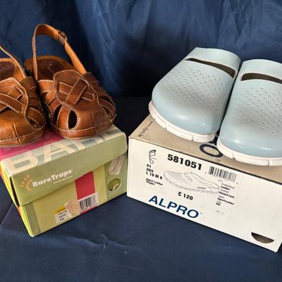 Alpro Calypso By Birkenstock In Light Blue & Bare Traps Follow Sandal In Brown - Women's Size 10