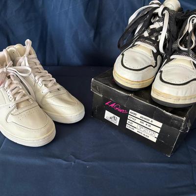 LA Gear Vintage White & LA Gear Breakers WHT/Black Hi-Top Sneakers Women's Size 9