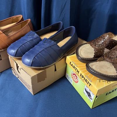 Comfortview Miranda In Cognac and Navy &  Earth Spirit Pine Sandal In Brown Size Women's 11