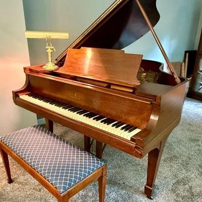 Steinway & Sons Model M grand piano with bench