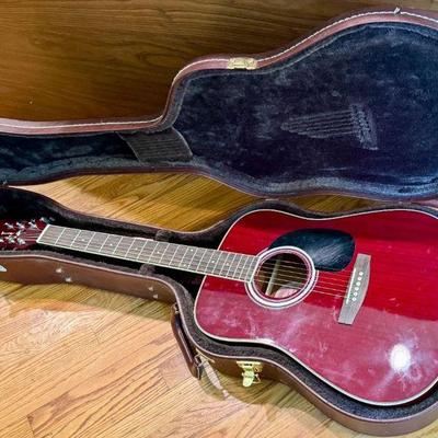 Jay Turser acoustic guitar in case 