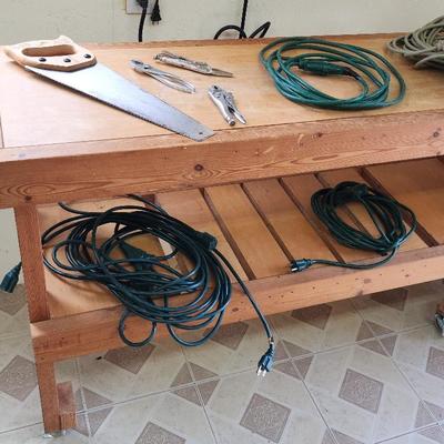 Rolling Table, Extension Cords and Small Hand Tools