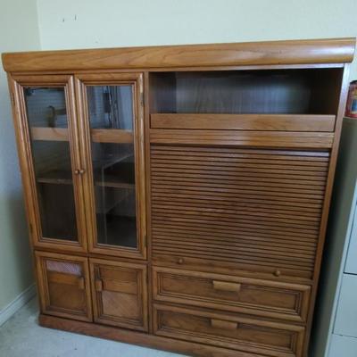 Oak Entertainment Storage Cabinet