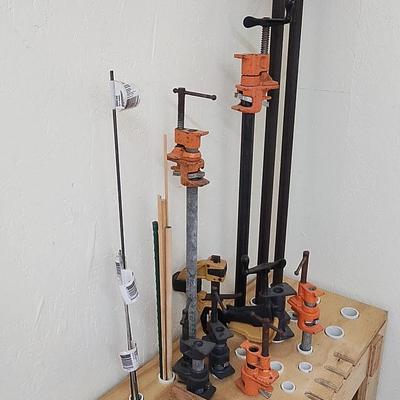 Woodworking Clamps and Rolling Cart
