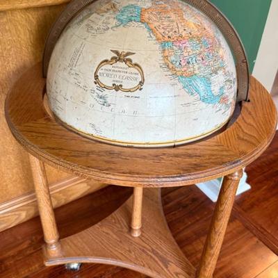 Repogle 16 Inch Diameter Globe, World Classic Series, With Rolling Wooden Stand