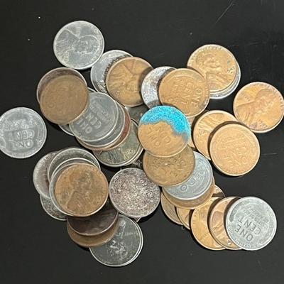 Wheat Pennies (50) with WWII Steel (25) and Copper (25)