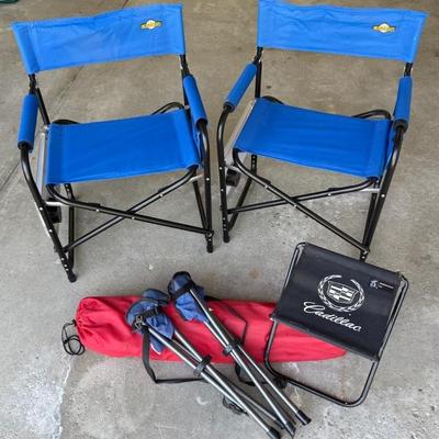 Outdoor Folding Camp Stools & Chairs With Guidesman (2), Cadillac, Etc