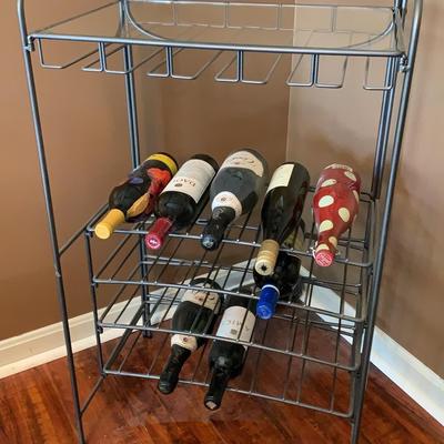 Metal And Glass Wine Rack