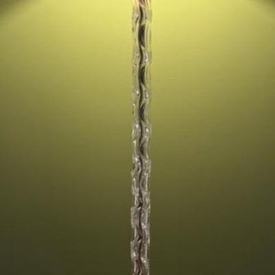 Clear Swirled Floor Lamp With Shade & Chrome Base
