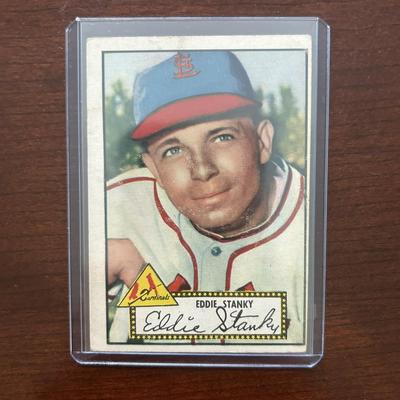 1952 Topps Baseball Card. Eddie Stanky #76 Red Back.