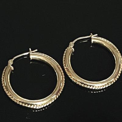 14K Yellow Gold Hoop Earrings 