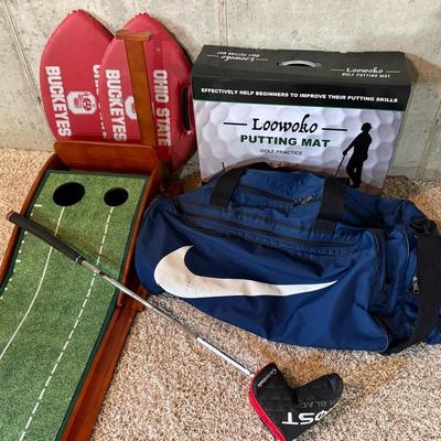 TaylorMade Daytona Ghost Tour Black Putter w/ Practice Mat, Duffel & OSU Cushions