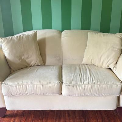 Light Yellow Upholstered Love Seat By Home Wear Furniture