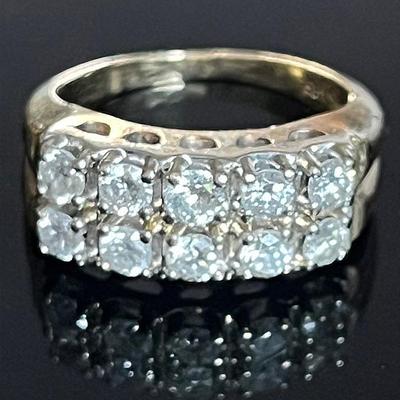 14K Yellow Gold 10 Diamond Ring