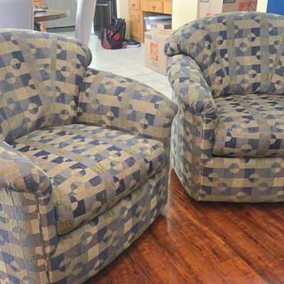 Pair Of Swivel Accent Chairs