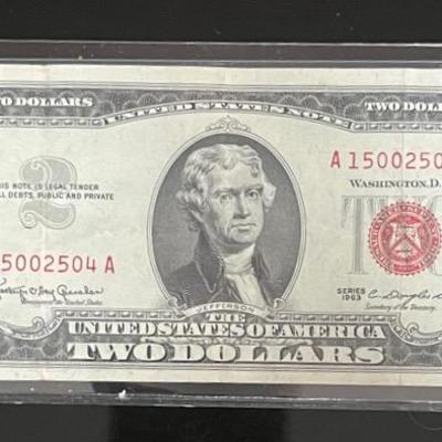 Series 1963 U.S. Red Seal $2 Note 