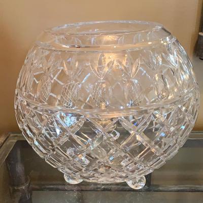 Large Cut Glass Crystal Rose Bowl