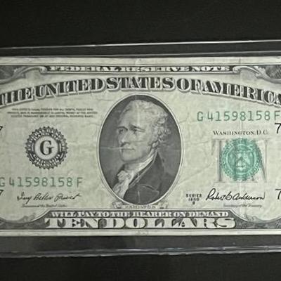 Series 1950 U.S. $10 Green Seal Federal Reserve Note