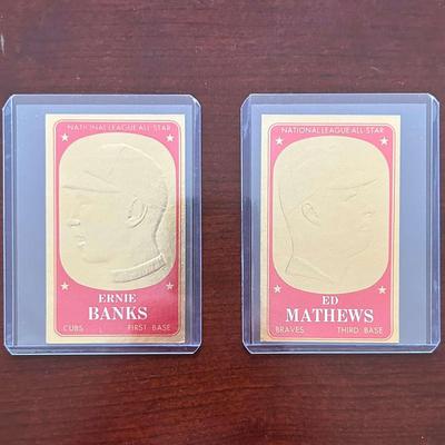 1965 Topps Embossed Ernie Banks and Ed Mathews