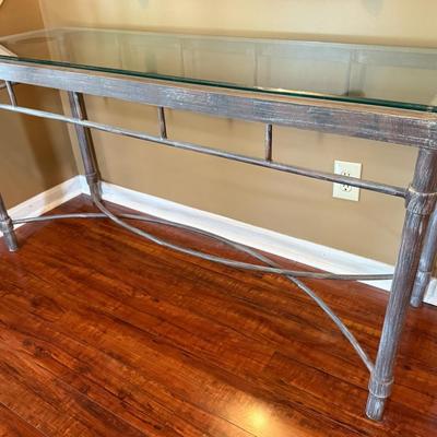 Metal Decorative Console Table With Glass Top (Matches Mirror)