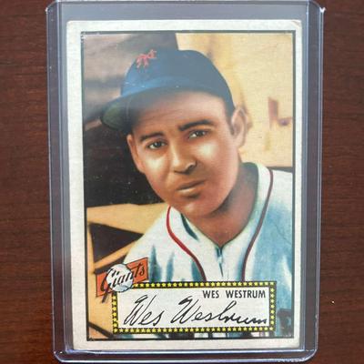 1952 Topps Baseball Card. Wes Westrum #75 Red Back
