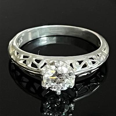 925 Sterling Silver Lab Grown Diamond Ring