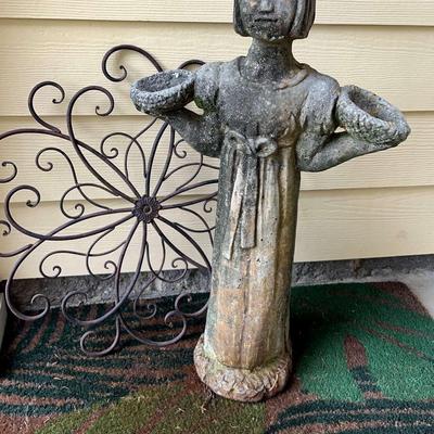 Concrete Statue, Metal Wall Decor & Floor Mat