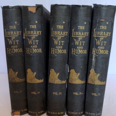 Antique 5 Volume Set Of The Library Of Wit And Humor