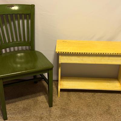 Kids Greens Chair & Kids Yellow Bench W/Storage 