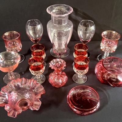 Vintage Pink/Red Glassware Collection 