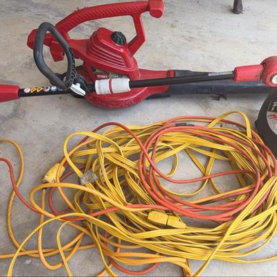 Toro Blower & Homelite Weed eater + extension cords 