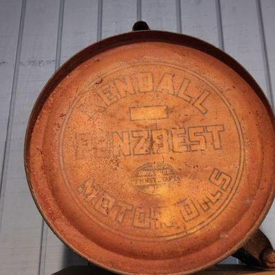 Vintage Kendall Penzbest Metal 5 Gallon Rocker Oil Can