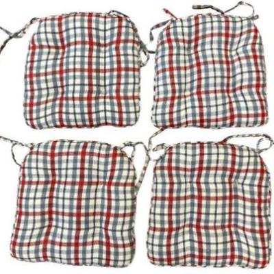 Reversible Chair Cushions - 2 Different Designs - Floral And Plaid