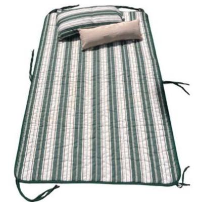 Hatteras Reversible Outdoor Hammock Pad Green Stripe/Blue: Weather-Resistant