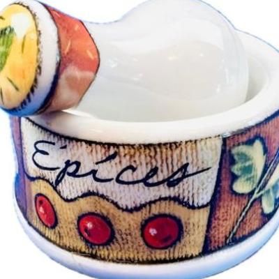 Porcelain Mortar & Pestle Spice Grinder