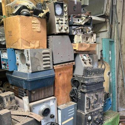 All manner of old radios, airplane, land.