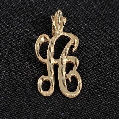 14K Gold H Pendant