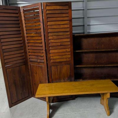 All Wood: Pier 1 Screen, Shelving Unit & Bench