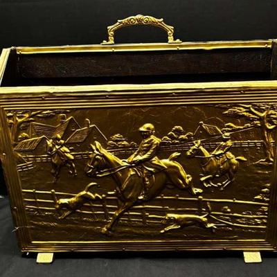 Vintage Brass Magazine Rack