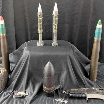 Military-Inspired Collectibles – Dummy Projectiles, Knife, Vintage Tools & More