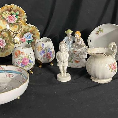 Various Antique Porcelain/China Pieces Including Nippon And Limoges