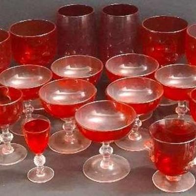 Red Stemware Glasses