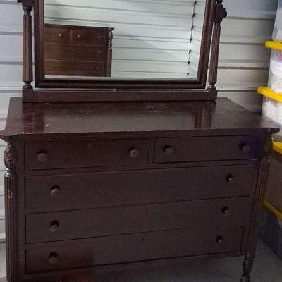 Vintage Dresser With Mirror