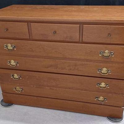 Ethan Allen Three Drawer Wooden Like Dresser