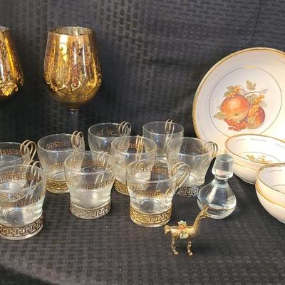 Gold-like Wine Glasses, Cups, Bowls, and More