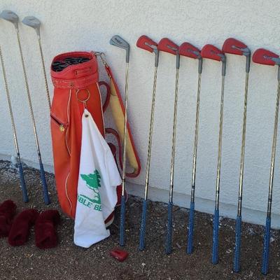 Medalist Golf Clubs and Red Bag