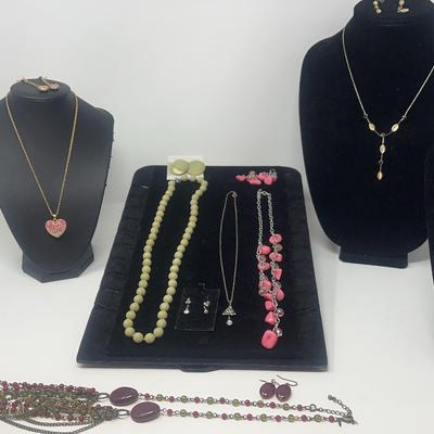 Olive Green and Pink Necklaces and More