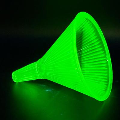 Green Depression Glass Ribbed Funnel