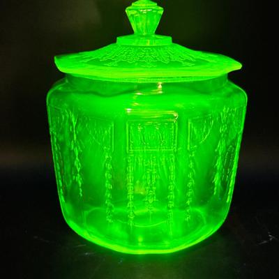 Hocking Princess Pattern Biscuit Jar 1931 to 1934 #2 
